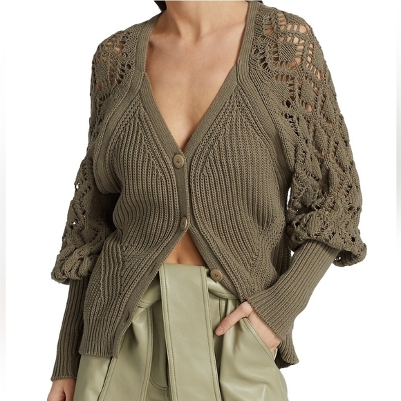 Jonathan Simkhai Adelline Directional Rib Knit Cardigan - Picture 1 of 8
